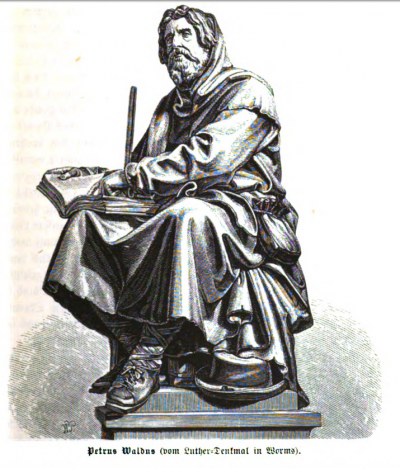 Petrus Waldes, Statue vom Lutherbrunnen in Worms